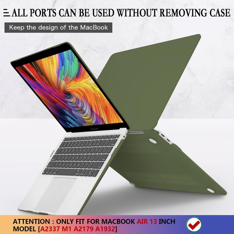 CISSOOK Compatible with MacBook Air 13 inch Case A2337 M1 A2179 A1932 Model 2021 2020 2019 2018 Release, Plastic Avocado Hard Shell Cover with Keyboard Cover for Air 13.3" with Touch ID, Avocado Green - Image 5